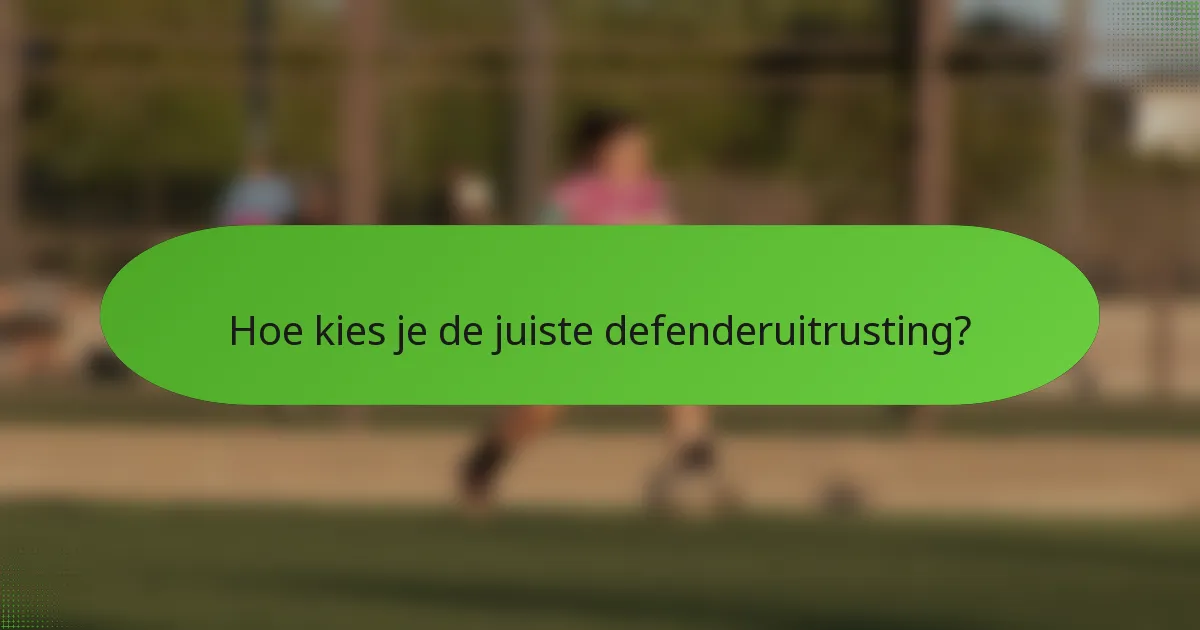 Hoe kies je de juiste defenderuitrusting?